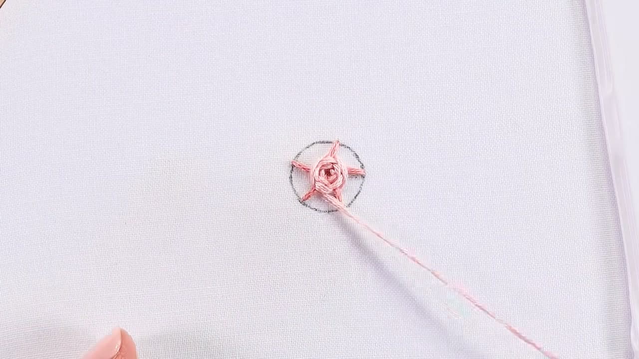 Step 5: Build Up the Petals - How to Embroider a Rose (Easy Woven Wheel Stitch)