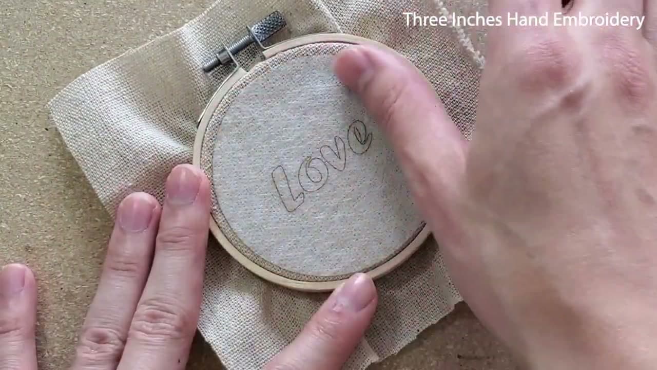 Step 3: Stick Fabri-Solvy Onto Hooped Fabric (Method 2) - How to Transfer an Embroidery Pattern (4 Easy Methods)