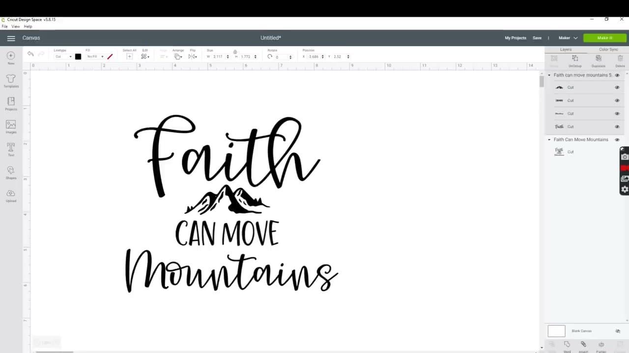 Step 5: Resize, Recolor, and Click Attach - How to Use a Cricut for Beginners (Download, Upload, Cut)