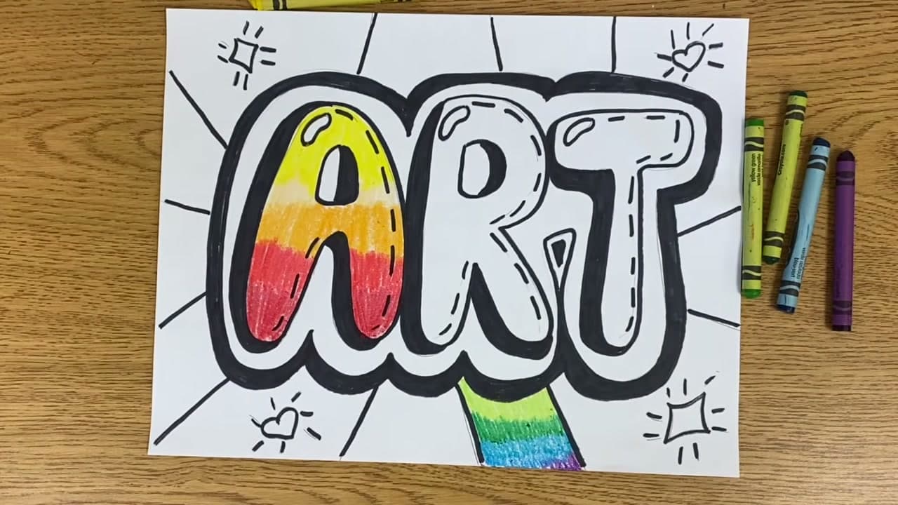 Step 7: Color the Bubble Letters Light to Dark in Warm Colors - How to Do Bubble Letters