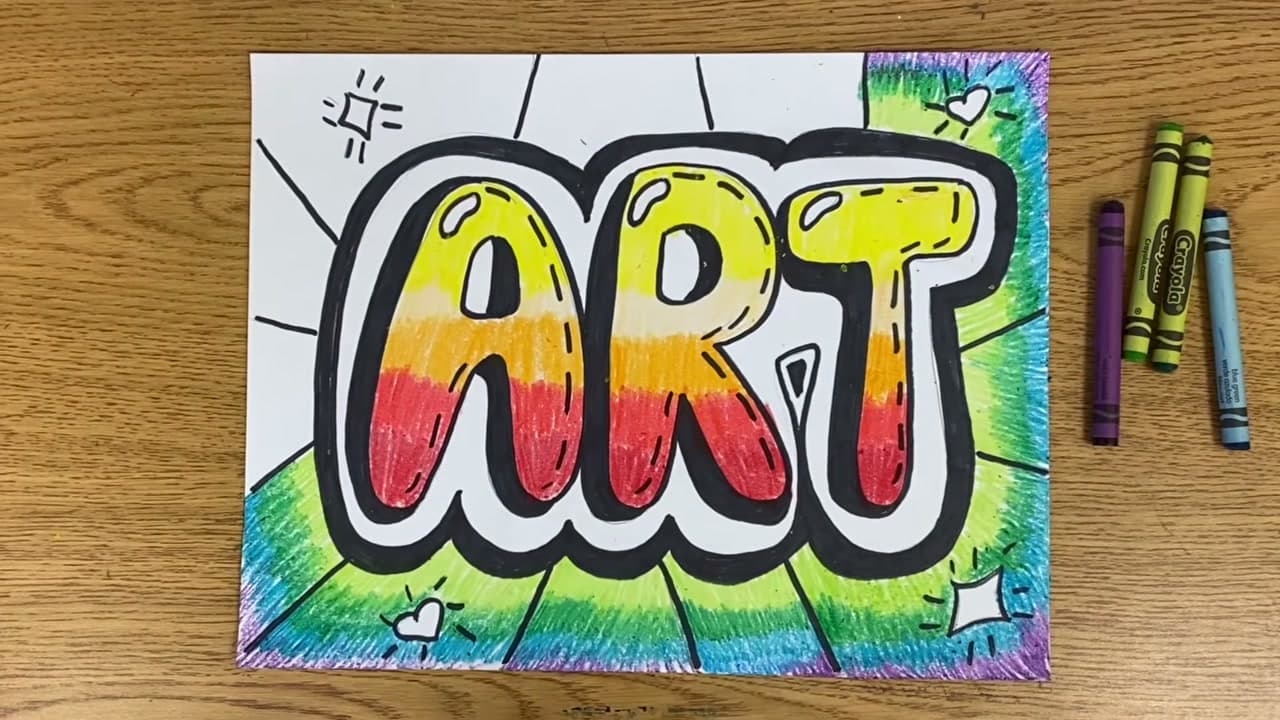 Step 8: Color the Background Radiating Out From the Bubble Letters - How to Do Bubble Letters