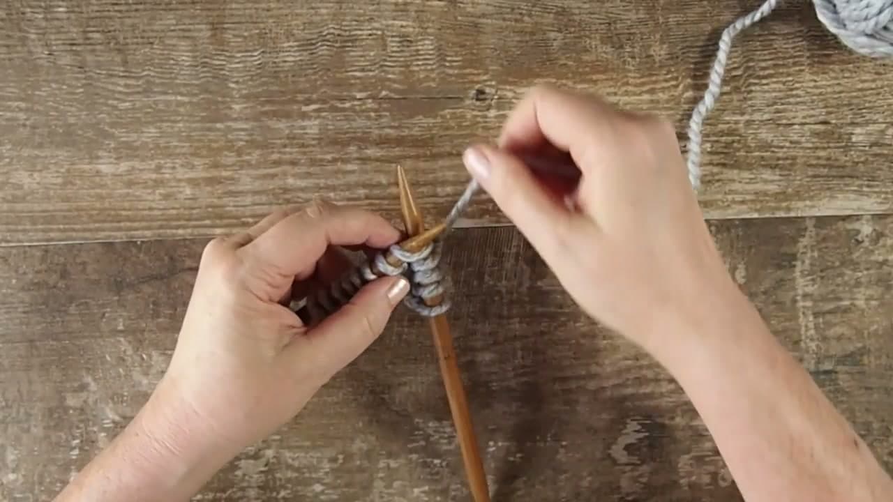 Step 6: Knit the Knit Stitches and Purl the Purl Stitches - How to Knit Ribbing: 1x1 and 2x2 Rib Stitch