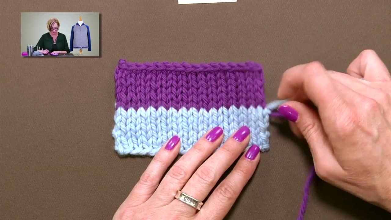 Step 4: Step 4: Method 3 - End-of-Row Knot (Stripes, Cotton, Acrylic)