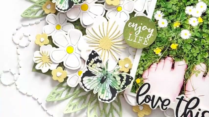 How to Make a Flower Meadow Scrapbook Layout