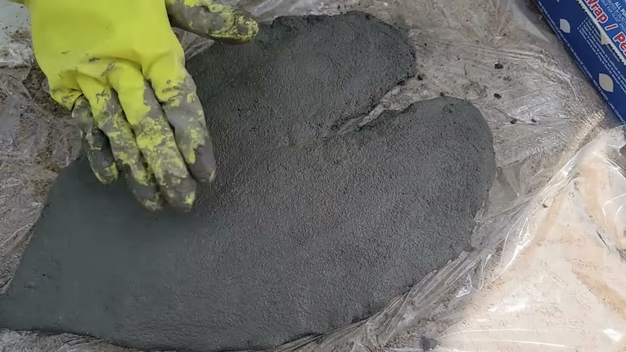 Step 8: Smooth It With Wet Hands - How to Make a Concrete Leaf Casting