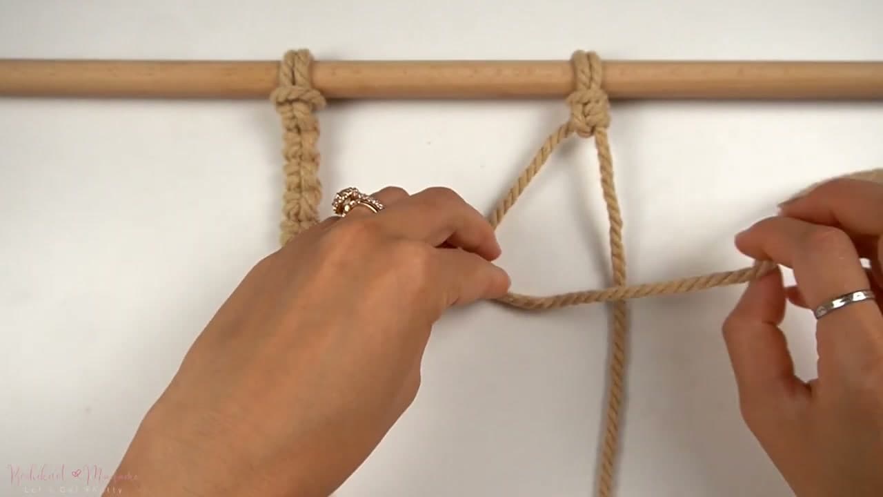 The finished result: How to Tie a Lark's Head Knot (Macramé Mounting Knot)