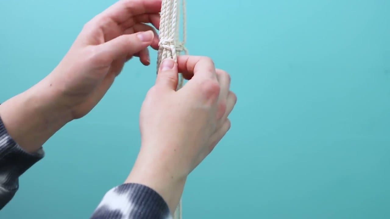 The finished result: How to Make a Macrame Plant Hanger: 7 Step DIY Tutorial