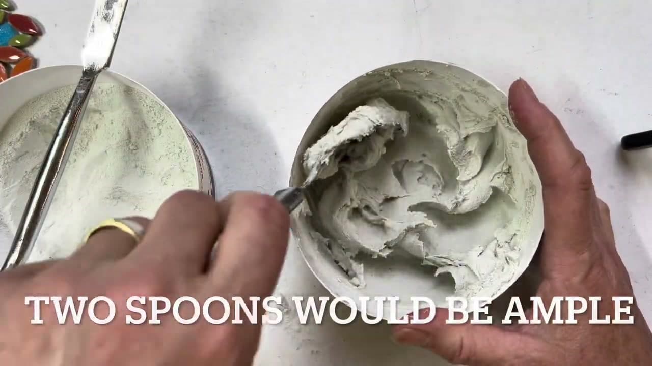 Step 3: Mix the Tile Adhesive - How to Make a Mosaic Bird Bath