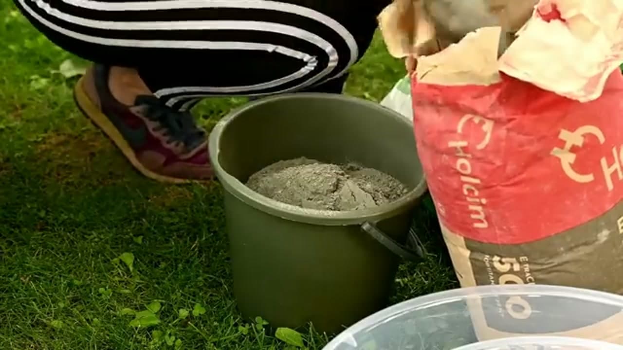 Step 2: Add the Portland Cement - How to Make a Hypertufa Planter