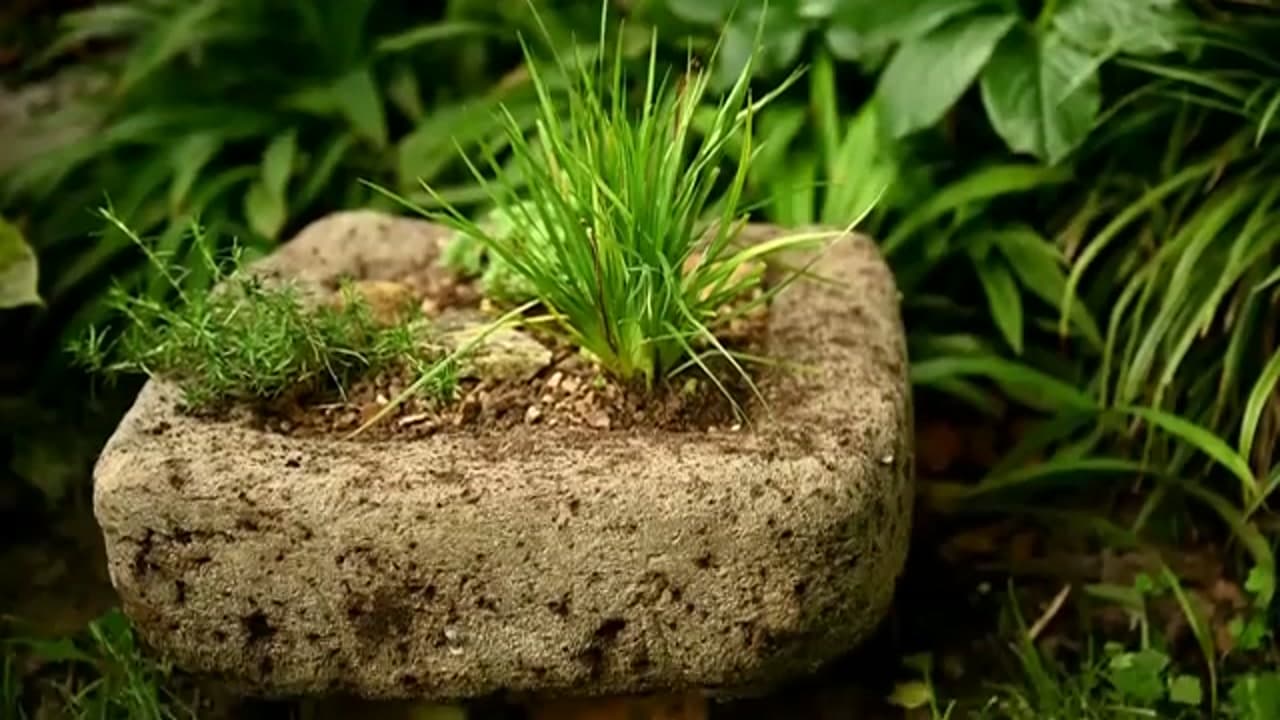 The finished result: How to Make a Hypertufa Planter