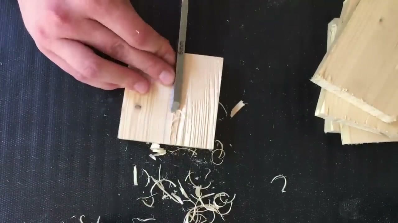 Step 2: Chisel the Drainage Grooves - How to Make a Concrete Soap Dish (Modern DIY, Step by Step)