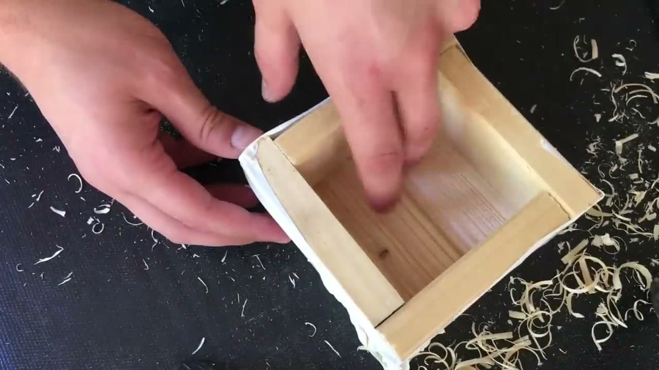 Step 3: Sand and Tape the Mold Together - How to Make a Concrete Soap Dish (Modern DIY, Step by Step)