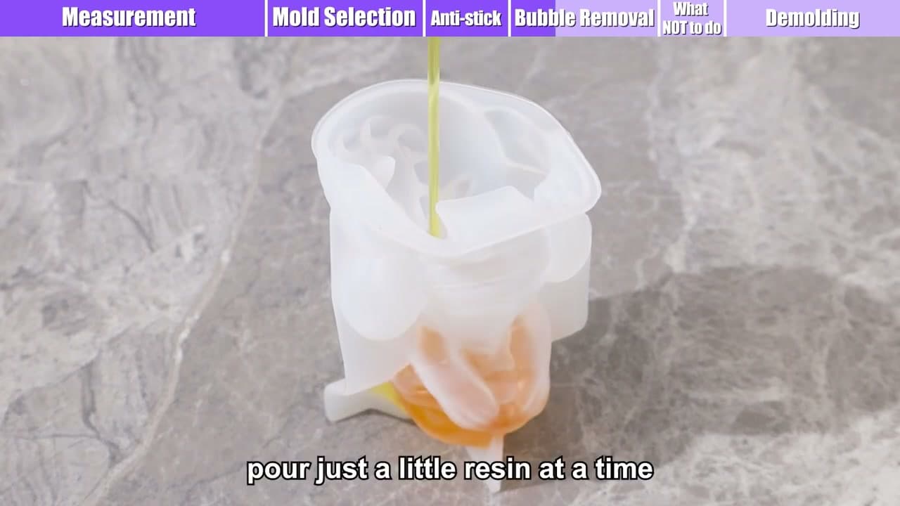 Step 5: Pour the Resin Slowly - How to Use Resin Molds (Beginner Casting Guide)