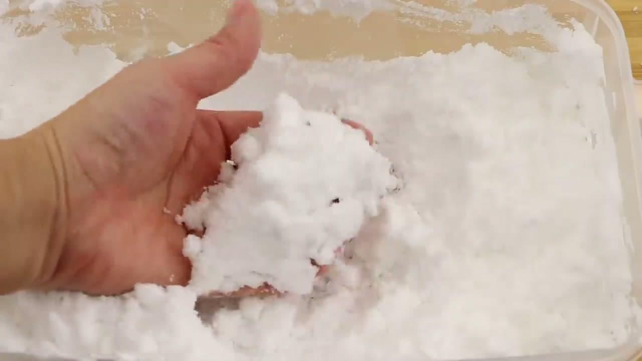 Step 8: Work It Into Fluffy White Snow by Hand - How to Make Fake Snow