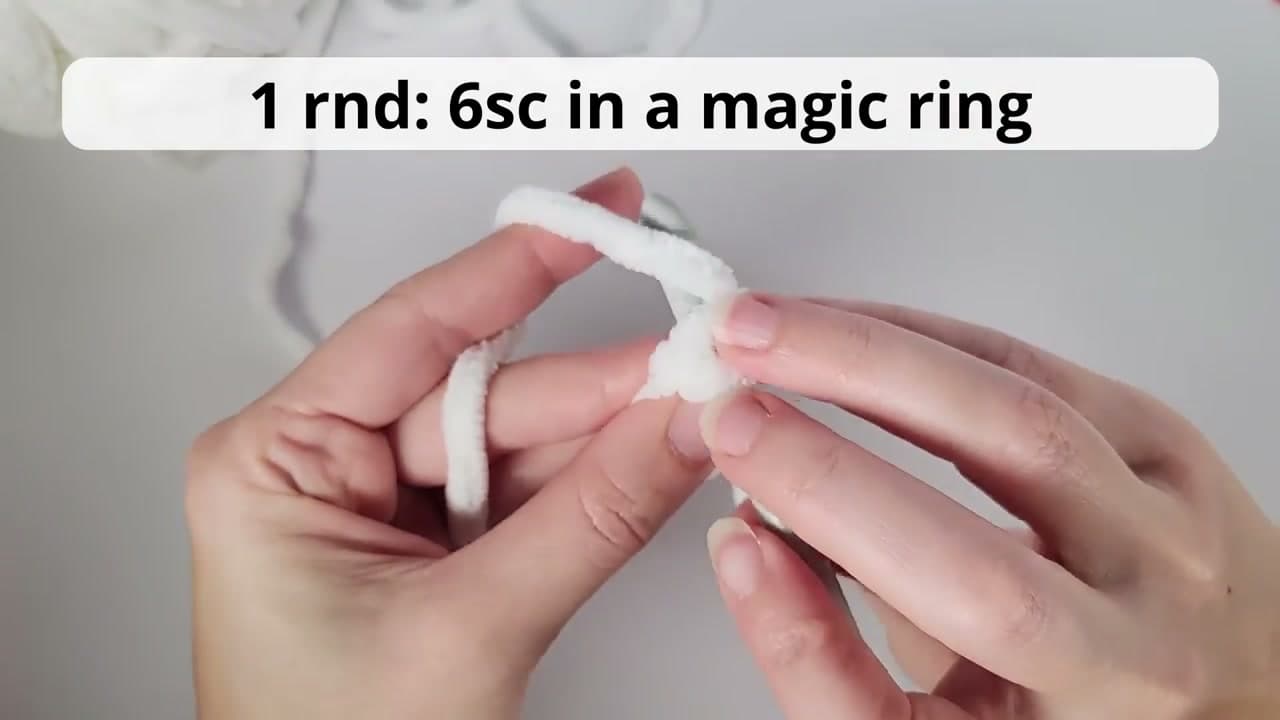 Step 2: Step 2: Magic Ring and Round 1 (6 Single Crochets)