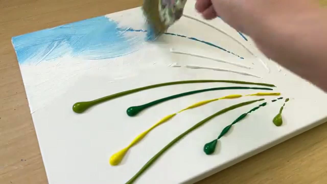 Step 1: Spread the Sky - How to Paint Birch Trees in Acrylics