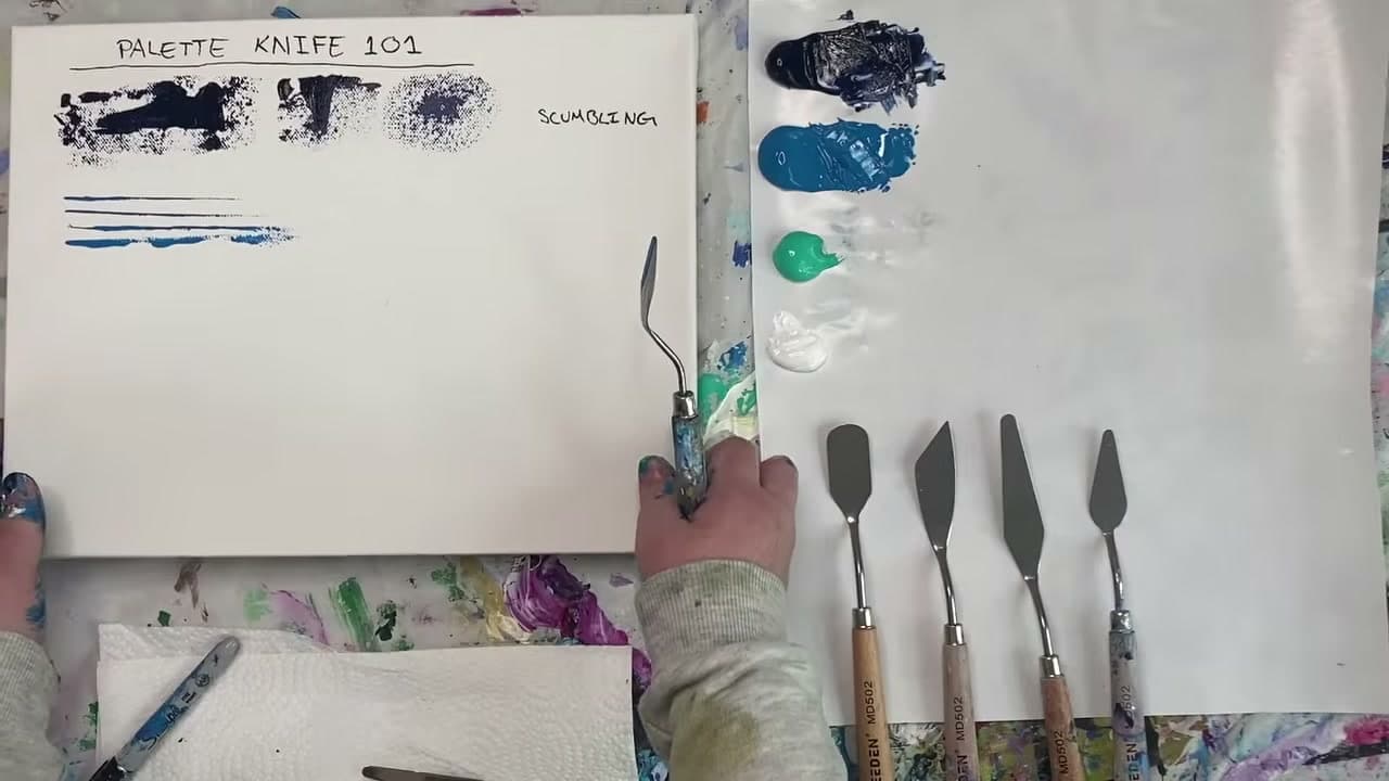 Step 6: Pull Straight Lines - How to Paint with a Palette Knife