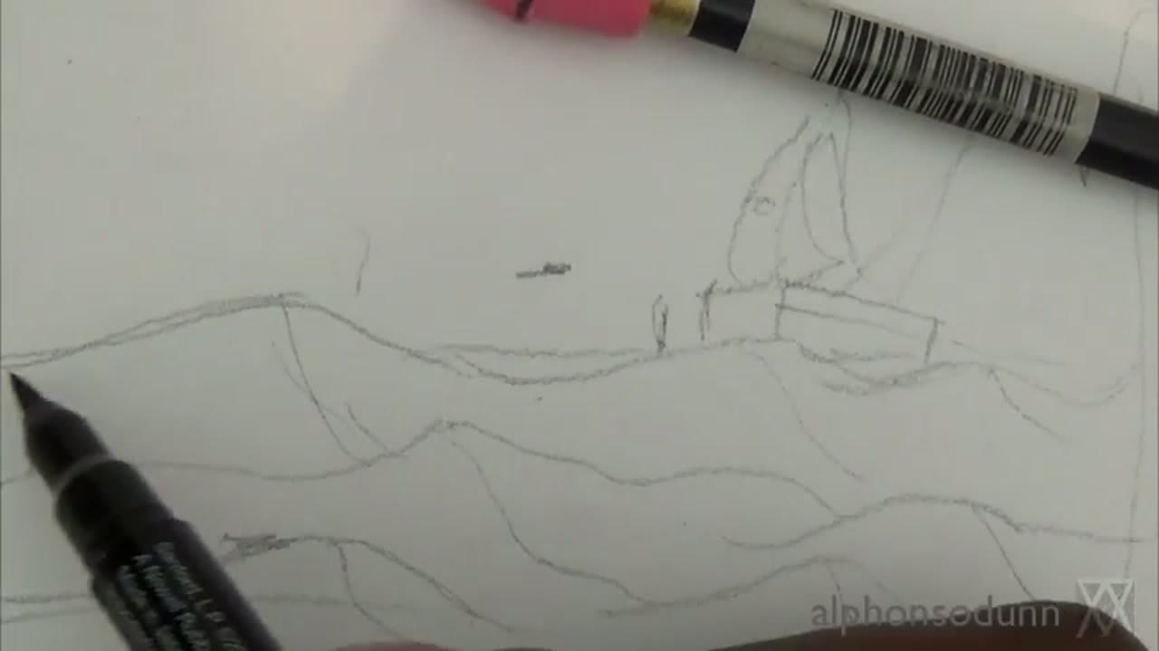 Step 4: Step 4: Add the Ship and Refine the Pencil Sketch