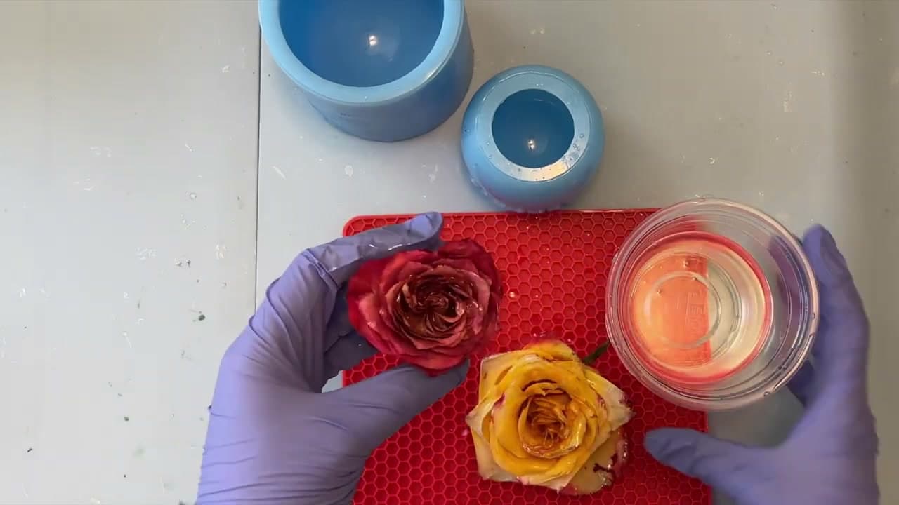 Step 3: Coat Each Flower in Resin First - How to Seal Flowers in Resin: Preserved Rose Sphere Tutorial
