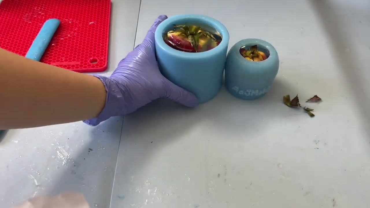 Step 5: Top Off the Resin and Use the Parchment Trick - How to Seal Flowers in Resin: Preserved Rose Sphere Tutorial