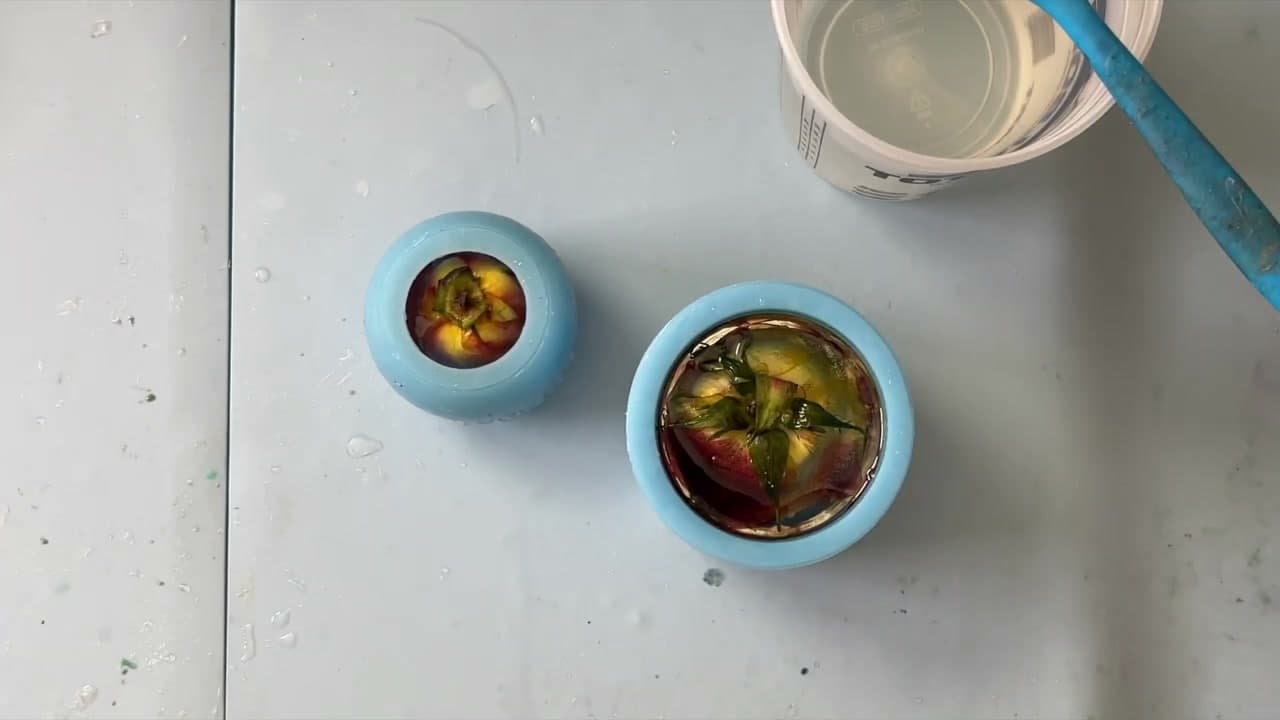 Step 6: Add the Final Layer After 24 Hours - How to Seal Flowers in Resin: Preserved Rose Sphere Tutorial