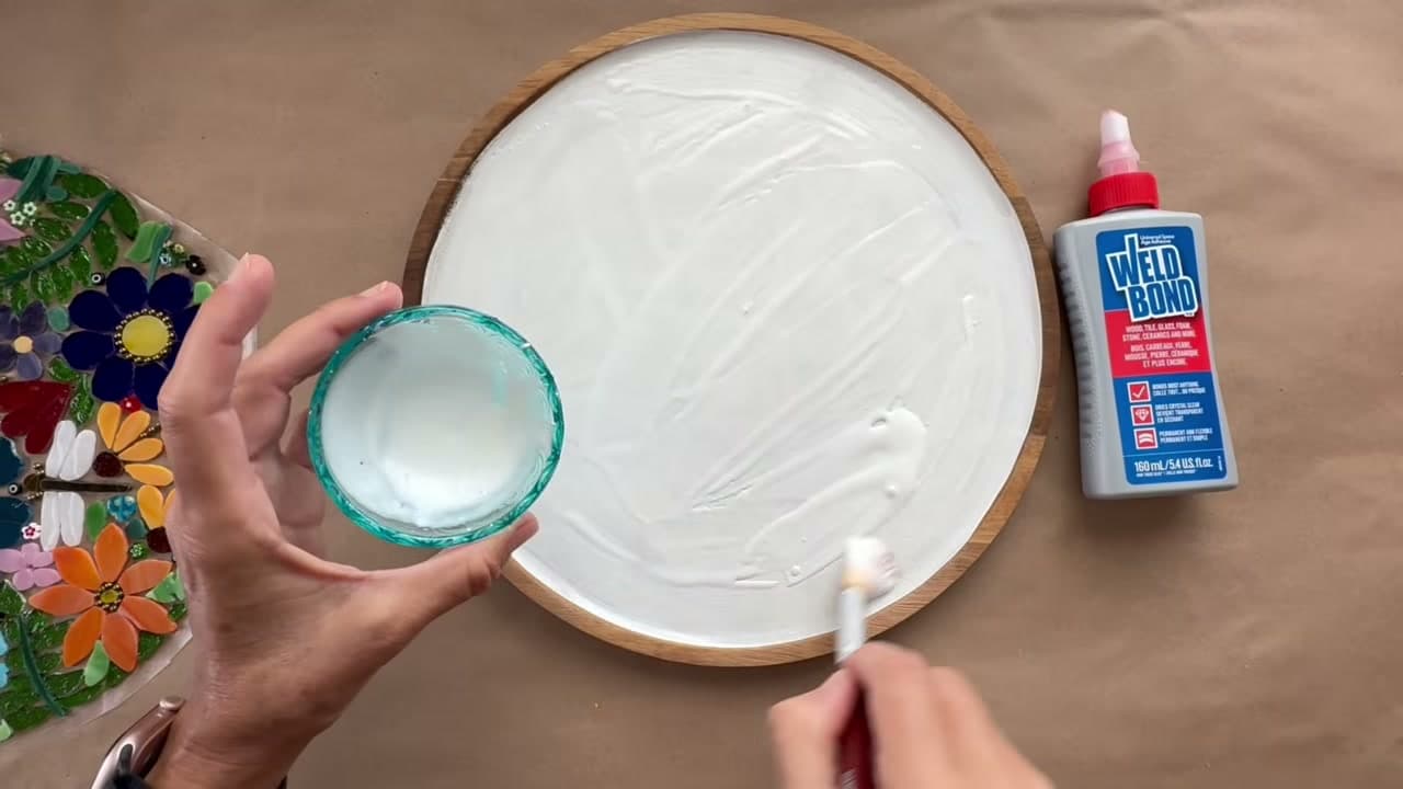 Step 7: Glue the Mosaic Down - How to Lay Out a Mosaic Design