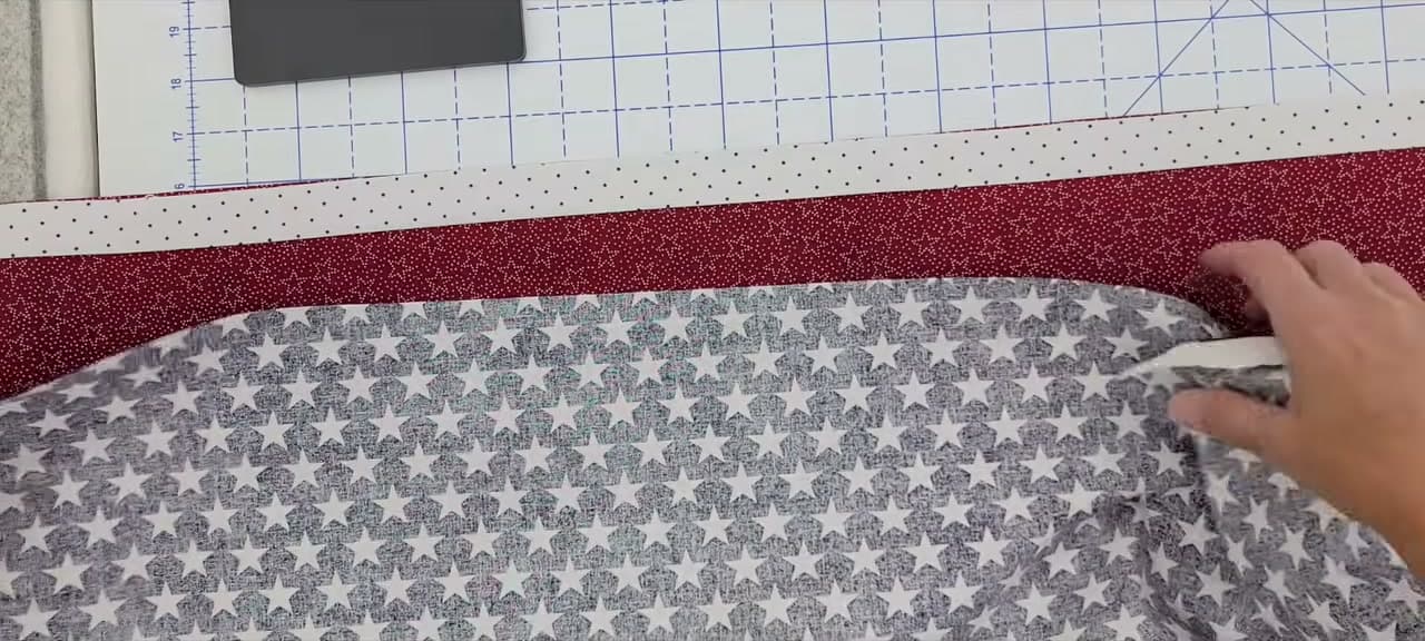 Step 2: Stack the Body, Accent Strip and Cuff and Clip the Long Edge - How to Sew a Pillowcase with the Burrito Method