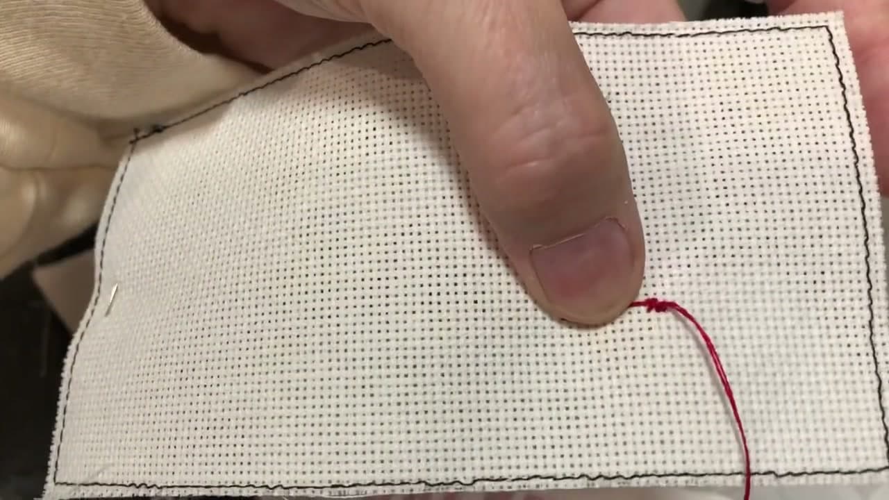 Step 8: Finish Off the Thread Without a Knot - How to Cross Stitch Letters and Alphabet