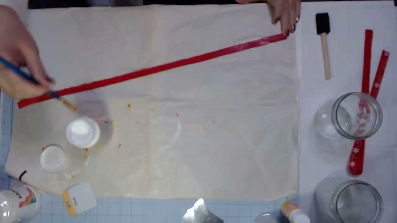 Step 1: Seal the Ribbon with Mod Podge - How to Make Mason Jar Luminaries