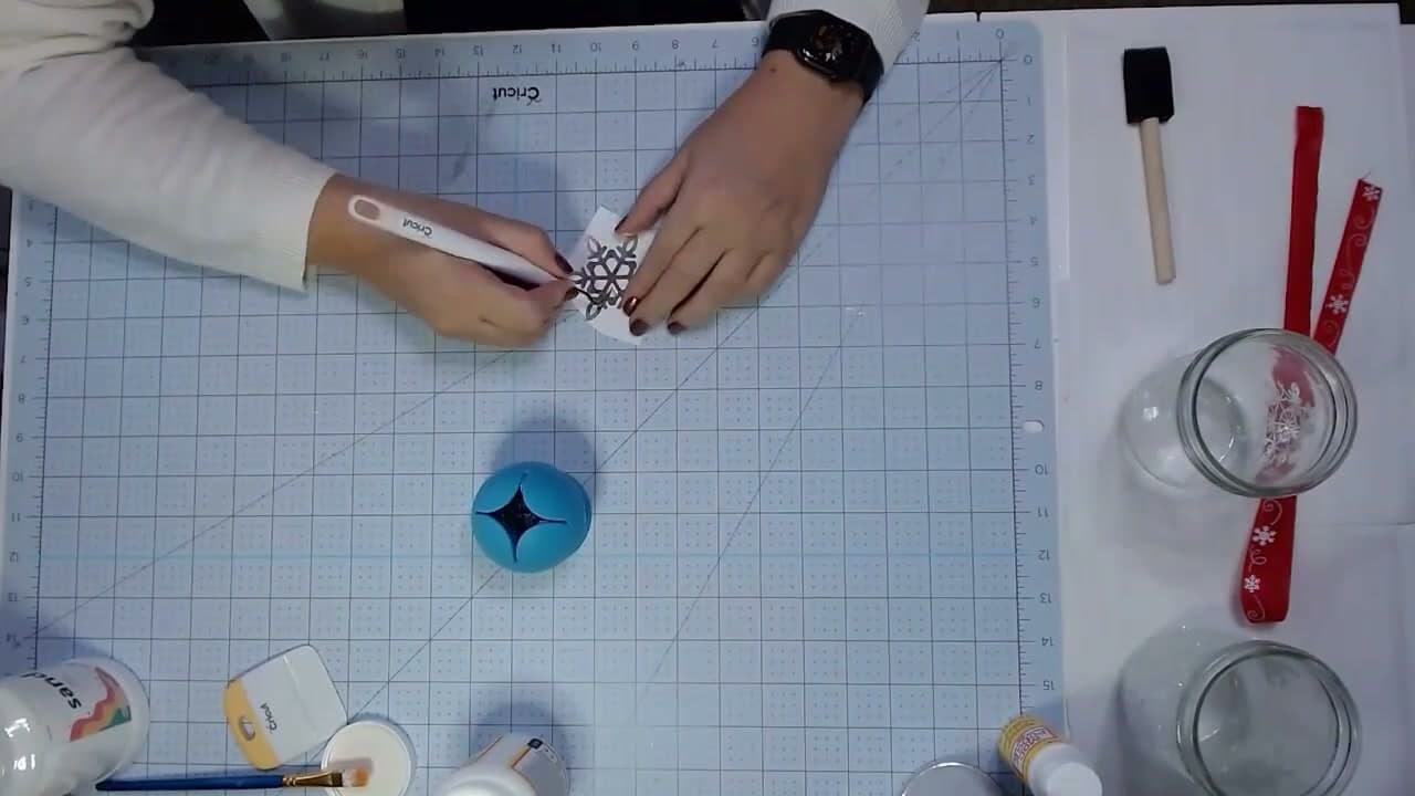 Step 2: Cut and Weed the Vinyl Snowflakes - How to Make Mason Jar Luminaries