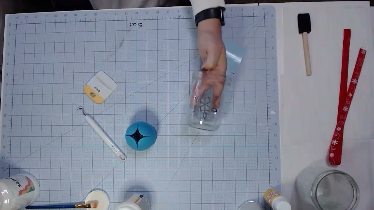 Step 3: Transfer the Snowflake onto the Mason Jar - How to Make Mason Jar Luminaries