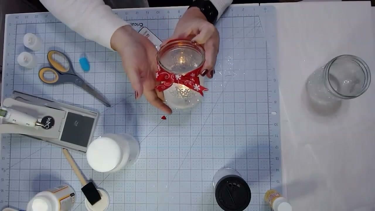 The finished result: How to Make Mason Jar Luminaries