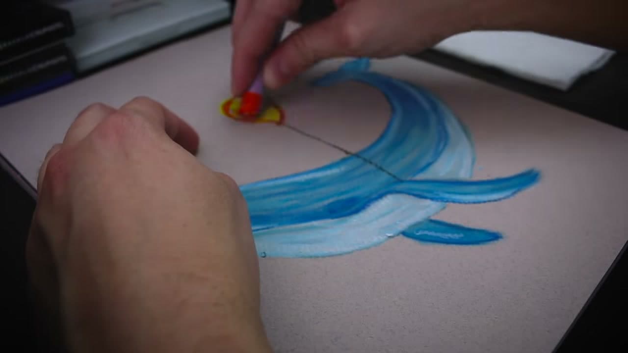 The finished result: How to Use Oil Pastels