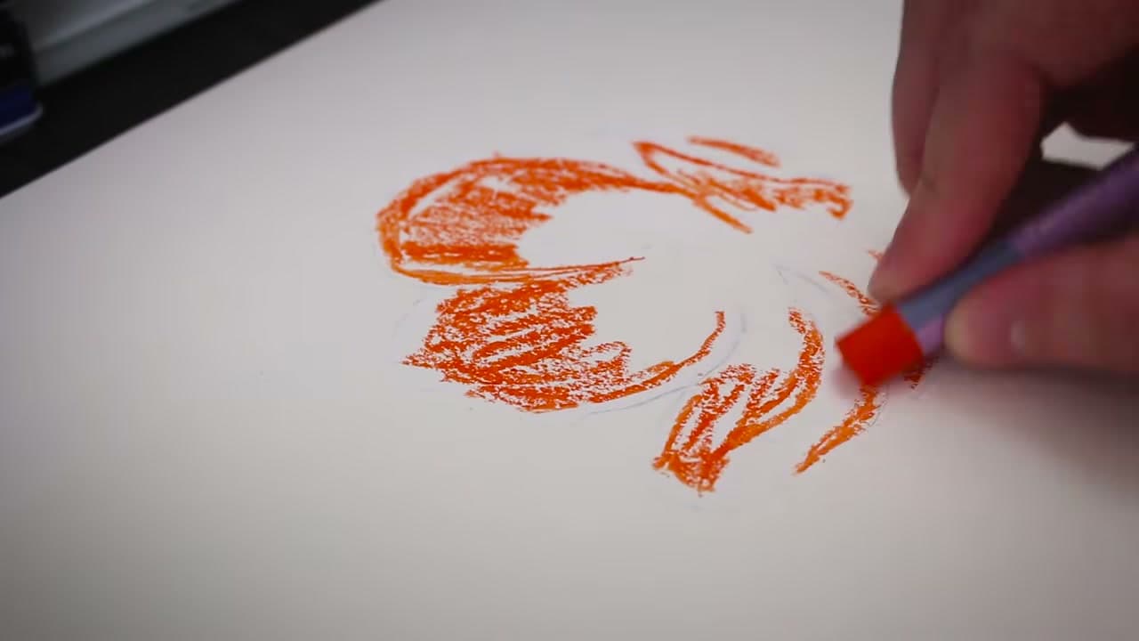 Step 2: Scribble Color Into the Oil Pastel Flower Petals - How to Use Oil Pastels