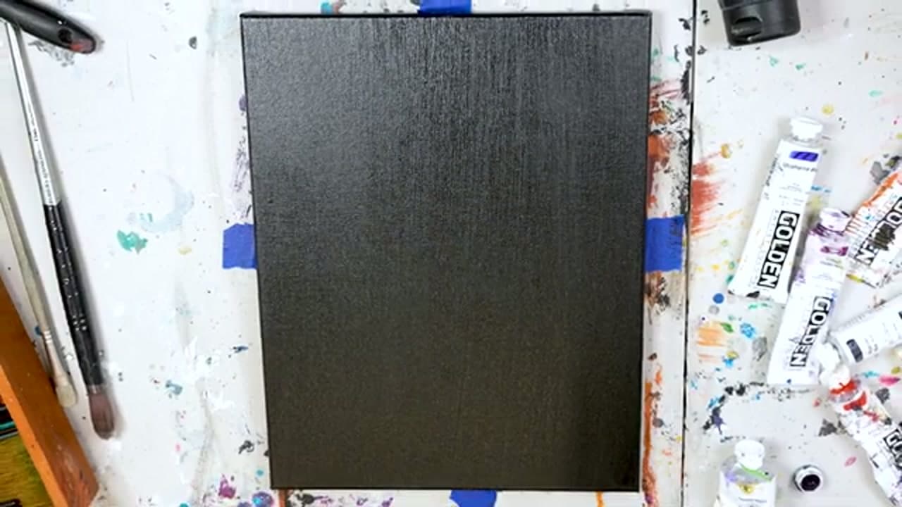 Step 1: Step 1: Base Coat the Canvas Black