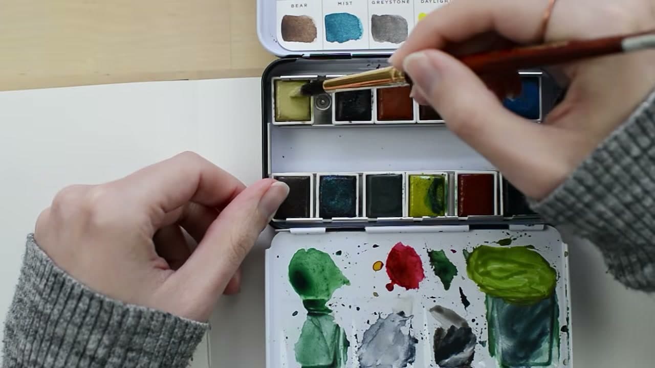 Step 2: Wet the First Watercolor Pan With Clean Water - How to Paint With Watercolors for Beginners: Your First Lesson