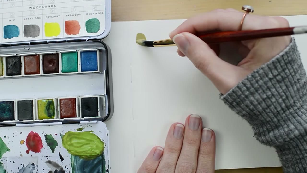 Step 3: Paint a Small Square of Watercolor on the Page - How to Paint With Watercolors for Beginners: Your First Lesson