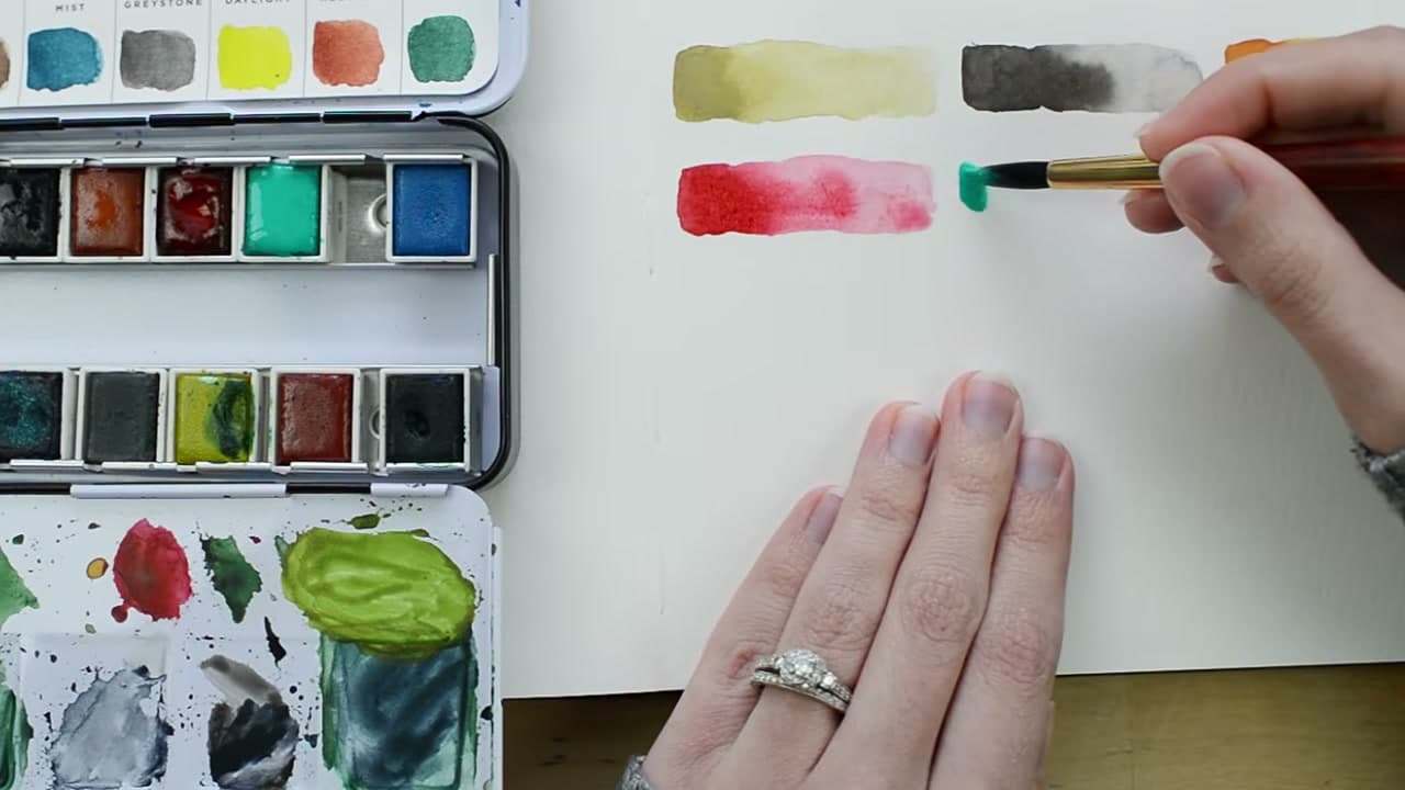 Step 5: Swatch Every Watercolor in Your Paint Set - How to Paint With Watercolors for Beginners: Your First Lesson