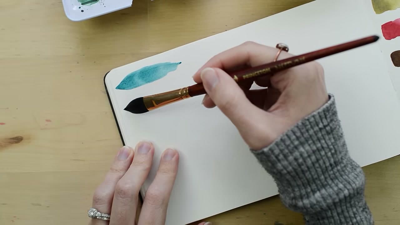 Step 7: Practice Watercolor Brush Pressure: Touch, Press, Lift - How to Paint With Watercolors for Beginners: Your First Lesson